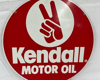 23in. Kendall Motor Oil  DS Metal Sign