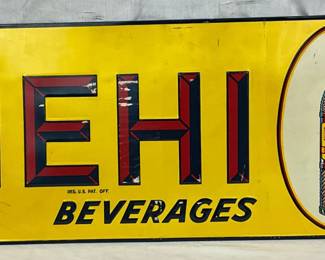 44x17 Emb. Drink Nehi Beverages Advertising Sign