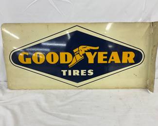 1962 Goodyear Tires DS Metal Flange Sign, 26×12
