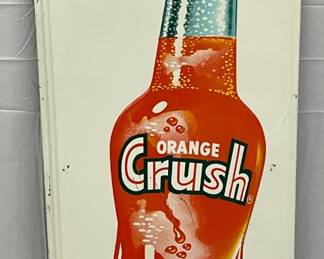 54×18 Orange Crush Vertical Sign with Bottle Design
