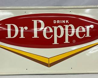 Emb. 'Drink Dr Pepper' Self Framed Advertising Sign, 40×18in. 