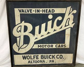 Buick Advertising Sign, Wolfe Buick Co., Altoona, PA, 48×48