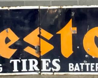 14ft Porc. 2pc.  Firestone Sign