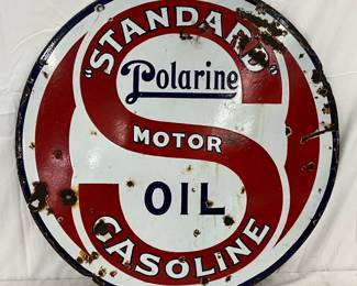 Standard Polarine Motor Oil DSP Sign, 30 Inches