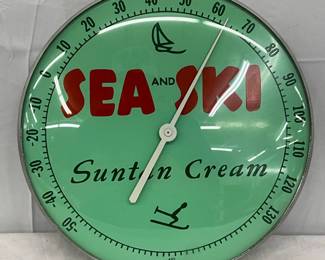 12in. Sea & Ski Suntan Cream Thermometer, Glass Face