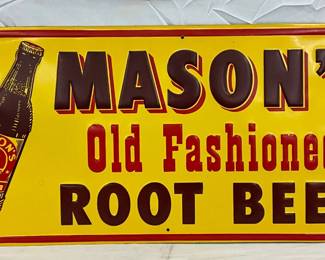 Emb. Mason’s Root Beer Self Frame Sign, 27 x 12 in.