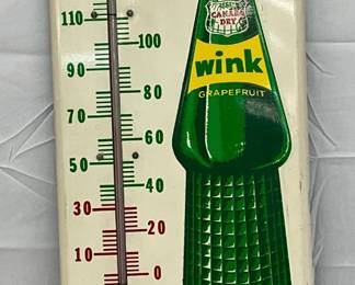 Emb. Wink Thermometer with Bottle Graphic, 9in x 27in