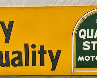 94×36 Quaker State Smaltz Advertising Sign With Tombstone Graphic