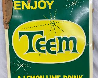 Emb. Enjoy Teem Lemon-Lime Drink Sign, 26.5x34in. 