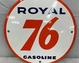 11 1/2-Inch porc Royal 76 Gasoline Pump Plate