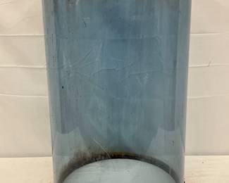 10G. Frye Blue-Tinted Org. Glass Cylinder with Metal Rims