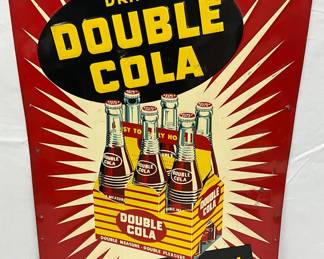 Emb. Double Cola Six-Pack Advertising Sign, 19 1/2 x 27 1/2