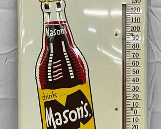 Mason’s Root Beer Emb. Thermometer Sign, 10in x 25 1/2in