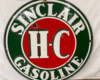 48in.  Sinclair HC Gasoline DSP Sign with Ring Bracket 