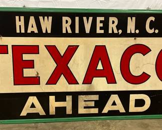Texaco Smaltz Metal Sign, Haw River, N.C., 94x46 