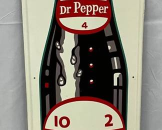  Emb. 14×48 1942  Dr Pepper 10-2-4 Vertical Sign, Self-Framed 