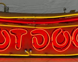 60×20 Hot Dog Neon Sign with 9-Inch Metal Can