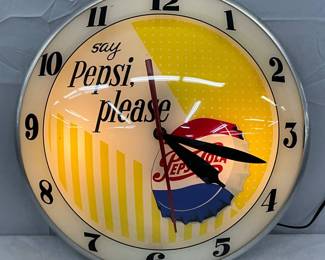 15in. Pepsi-Cola 'Say Pepsi Please' Double Bubble Clock 