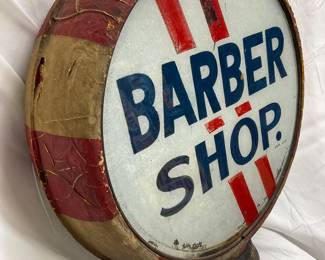 18-Inch Barber Shop Globe with Double-Sided, Metal Frame