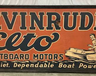 Rare 72×36 Evinrude Elto Outboard Motors Advertising Sign
