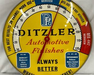 12in. Ditzler Automotive Finishes Glass Face Thermometer
