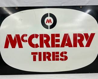 1973 McCreary Tires DS Metal Advertising Sign, 48in x 30in