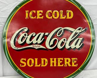 1932 20in.  Emb. Coca-Cola 'Ice Cold Sold Here'  Sign