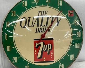 10in.  7UP Round Glass Face Thermometer