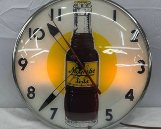 15in. NuGrape Soda Lighted Advertising Clock 
