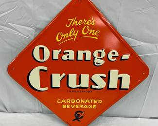  21in. Emb. Orange Crush Tin Advertising Sign