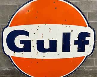 6ft. SSP Gulf Oil Dog Ear Sign