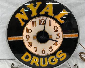 21in. Nyal Drugs Lighted Clock