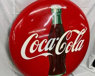 48-Inch Porcelain Coke Button Sign