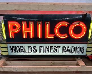 Rare 72×32 Philco DS 2-Color Neon Sign with Bullnose Ends
