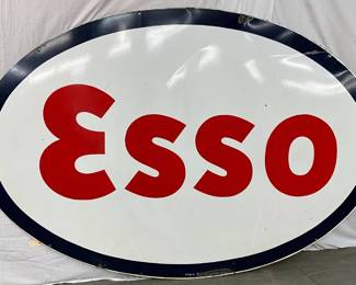 1953 Esso Porcelain DS Sign, 5′ x 7′