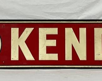 Emb. Kendall Motor Oils Dealer Sign, 72in x 12in