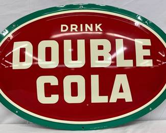 Drink Double Cola Convex Sign, 35 1/2 x 23 1/2 
