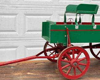 Wooden Model Wagon with Red and Green Paint, 42(l)x29(t)x18(w) 