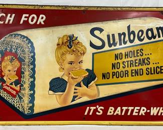 1957 Sunbeam Bread Emb. Sign, 72 x 35.5in. 