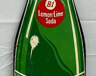 1940 B-1 Lemon Lime Soda Die-Cut Metal Bottle Sign,8×28 Inches
