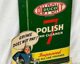 DuPont Duco Polish 7 Die-Cut Easel-Back Advertising Display 13x20 