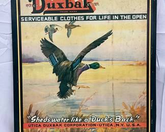 Duxbak Metal Tin Litho Easel-Back Sign, 15 x 18 1/2 