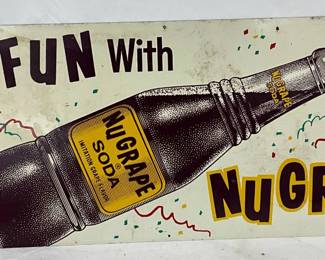 NuGrape Soda Sign, 12 x 30 Inches