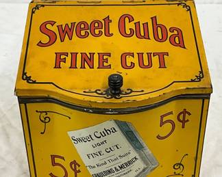 Sweet Cuba Fine Cut Tobacco Store Display Tin, 8in x 8in