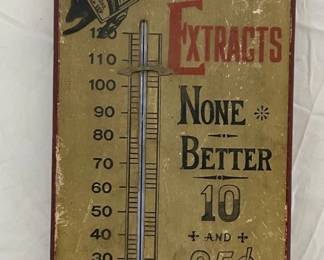 Wooden Sauer’s Flavoring Extracts Advertising Thermometer, 7×24 Inches