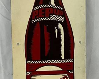 Pep Up Vertical Metal Advertising Sign, 6×20 Inches