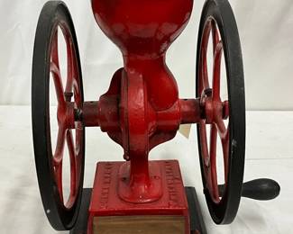 Early Cole’s Mfg Co. Coffee Grinder with 10-Inch Wheels