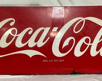 Large Coca-Cola Porc Sled Sign,