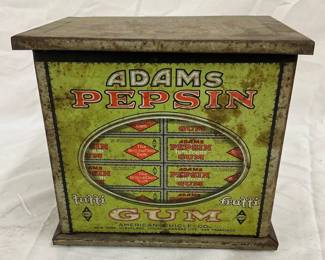 Adam’s Pepsin Gum Tin Box, 6 1/2 x 6 Inches