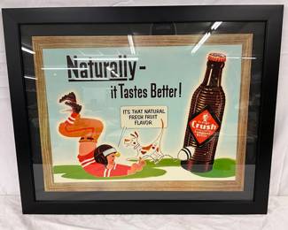 Orange Crush Framed Display, 31in x 25in